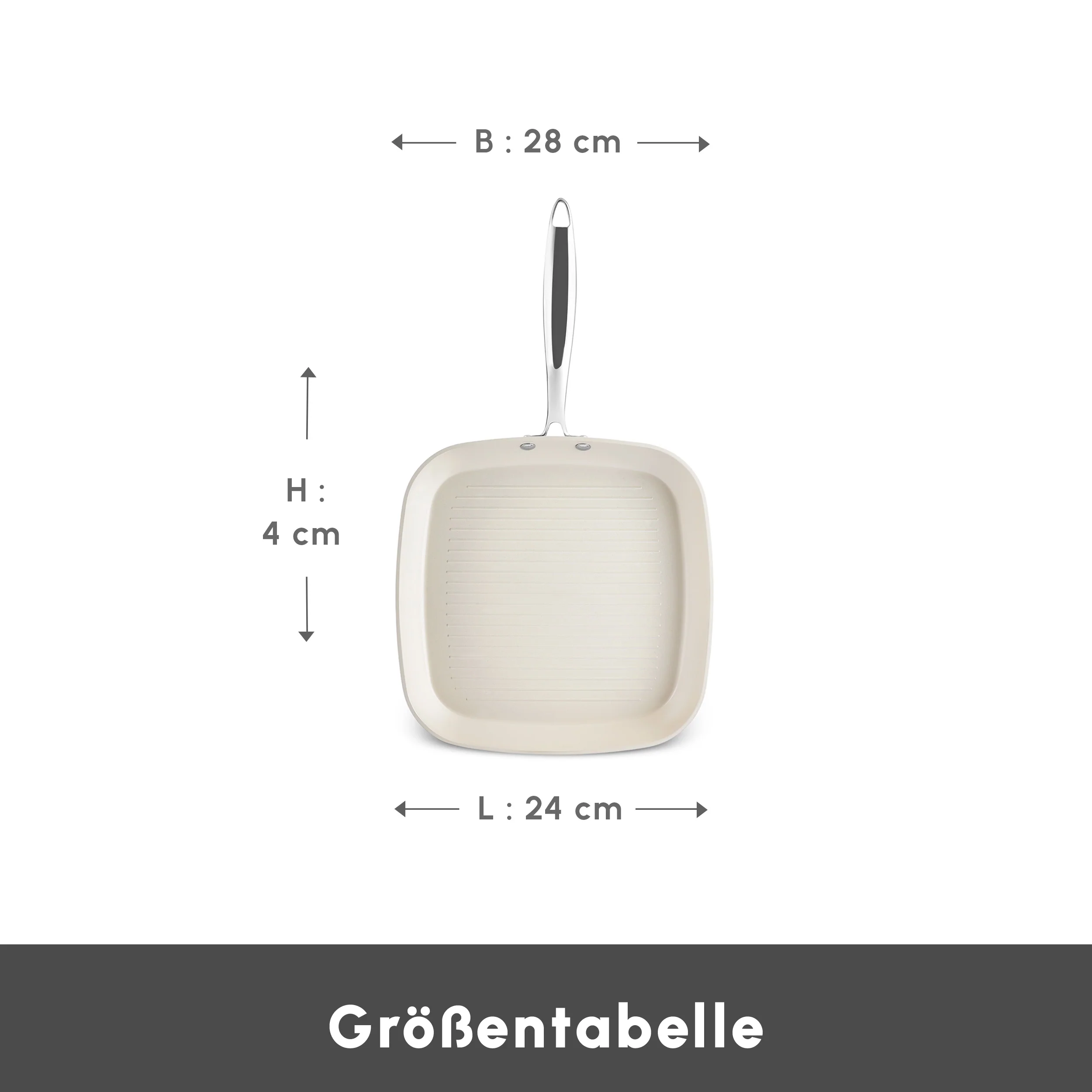 Karaca Swiss Crystal Almond Cream Stielgrill 28 cm – Bild 2