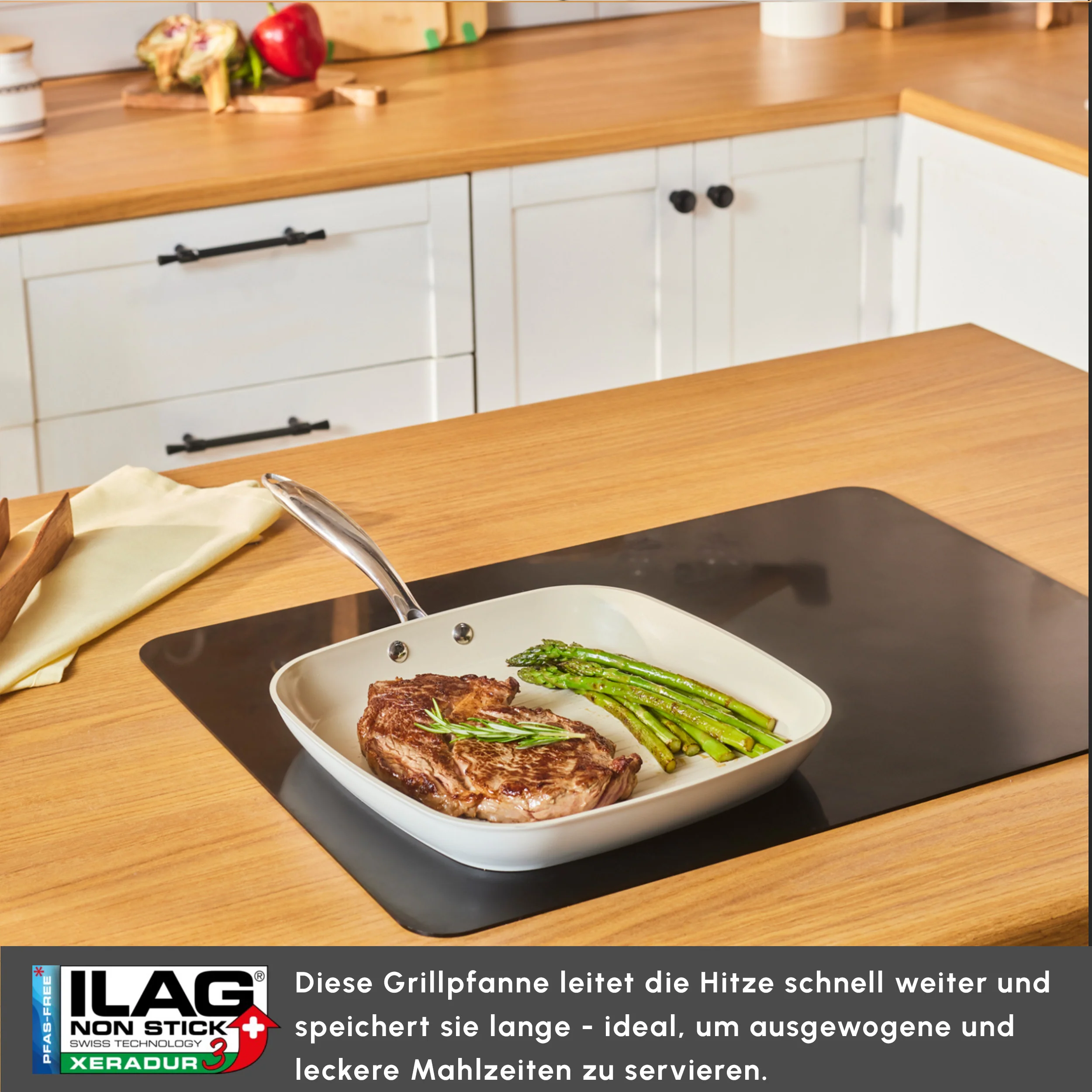 Karaca Swiss Crystal Almond Cream Stielgrill 28 cm – Bild 4