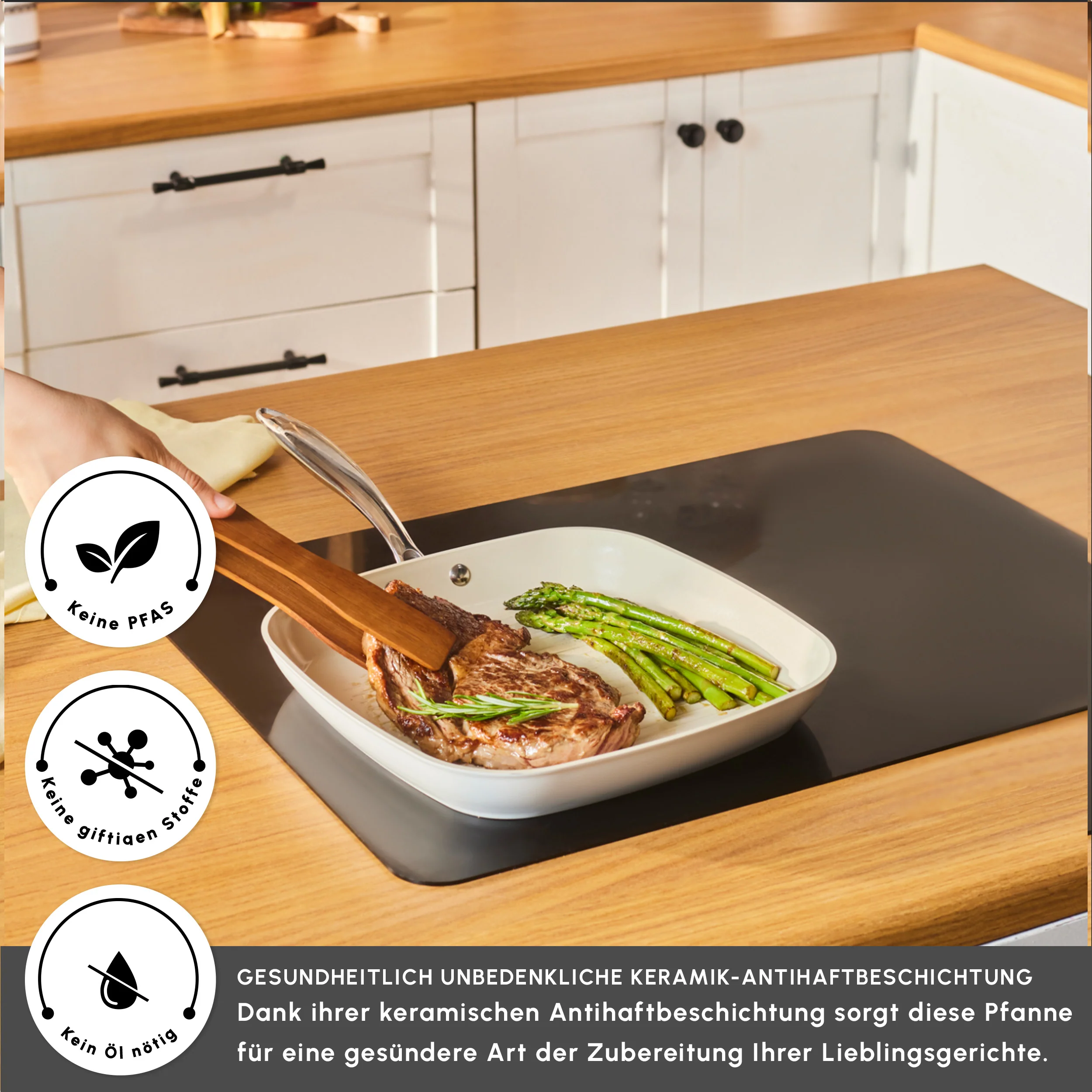 Karaca Swiss Crystal Almond Cream Stielgrill 28 cm – Bild 7