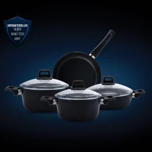 Karaca Bio Diamond Power 7- teiliges Kochtopf- Set mit antibakteriellen Griffen