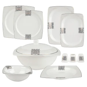 Karaca Fine Bone New Lotus 60 Pieces Dinnerware Set Square