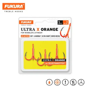 Fukura Drillinge Ultra X Orange / Treble Hooks