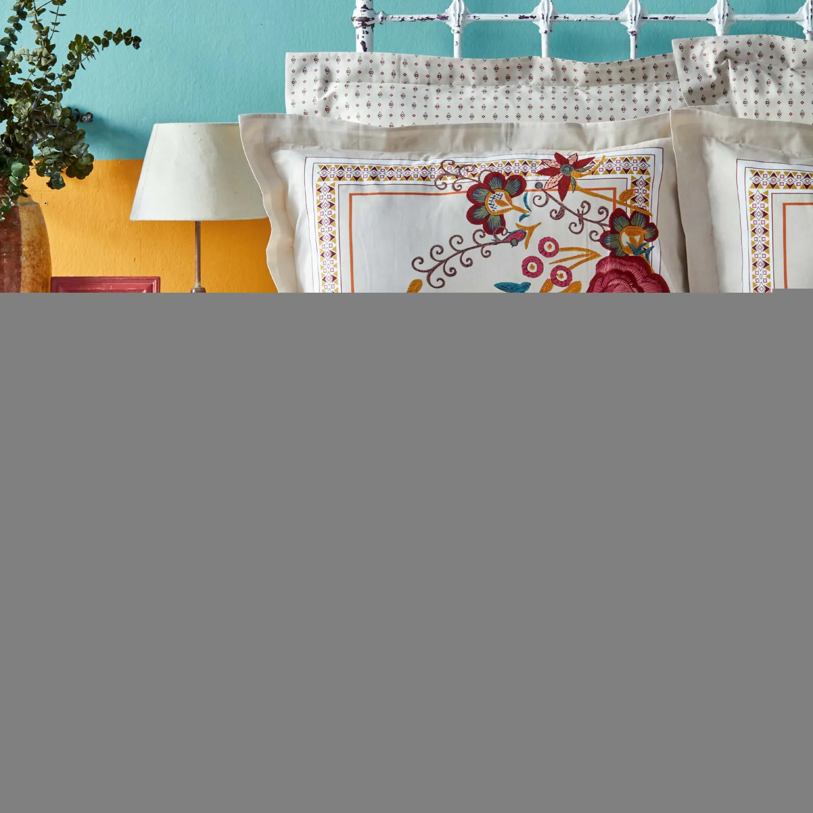 Karaca Home Tulio Claret Rot Doppeltes Bettbezugs-Set aus 100% Baumwolle – Bild 3