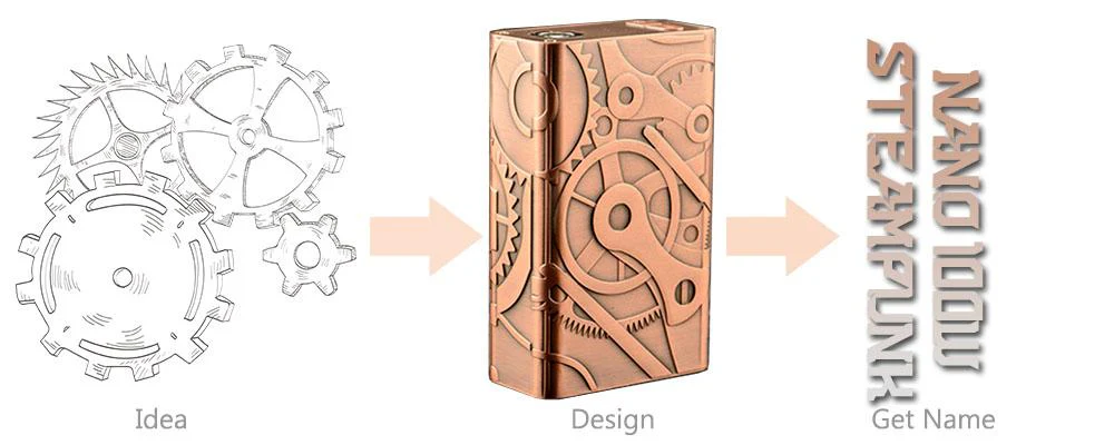 Teslacigs Nano 100W TC Steampunk Akku Mod Akkuträger - 4500mAh – Bild 3