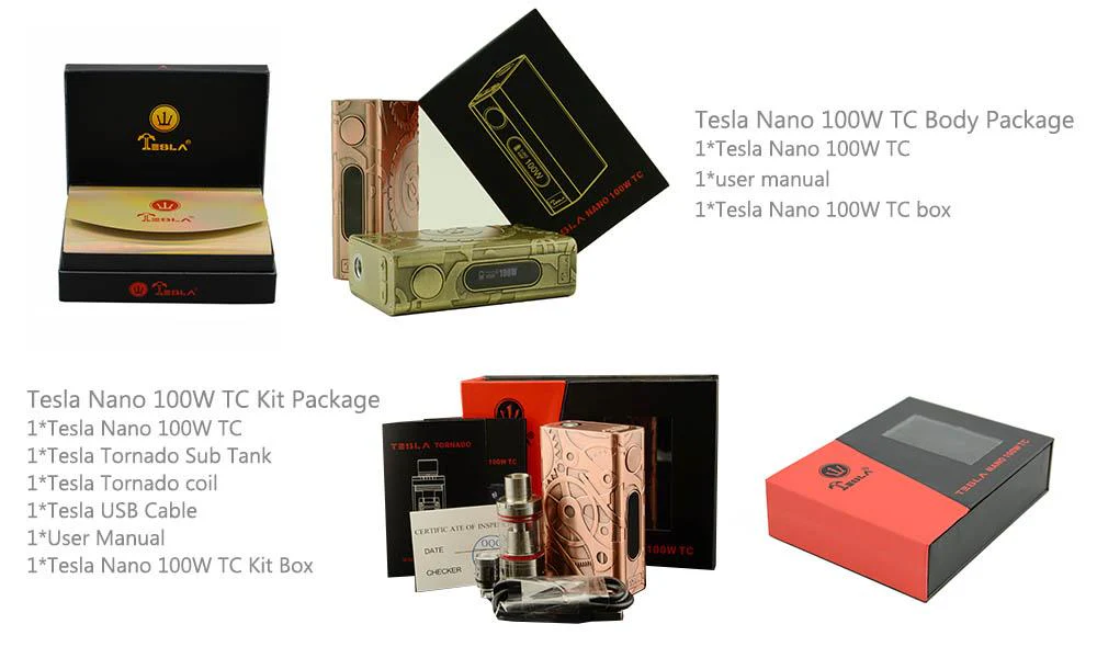 Teslacigs Nano 100W TC Steampunk Akku Mod Akkuträger - 4500mAh – Bild 7