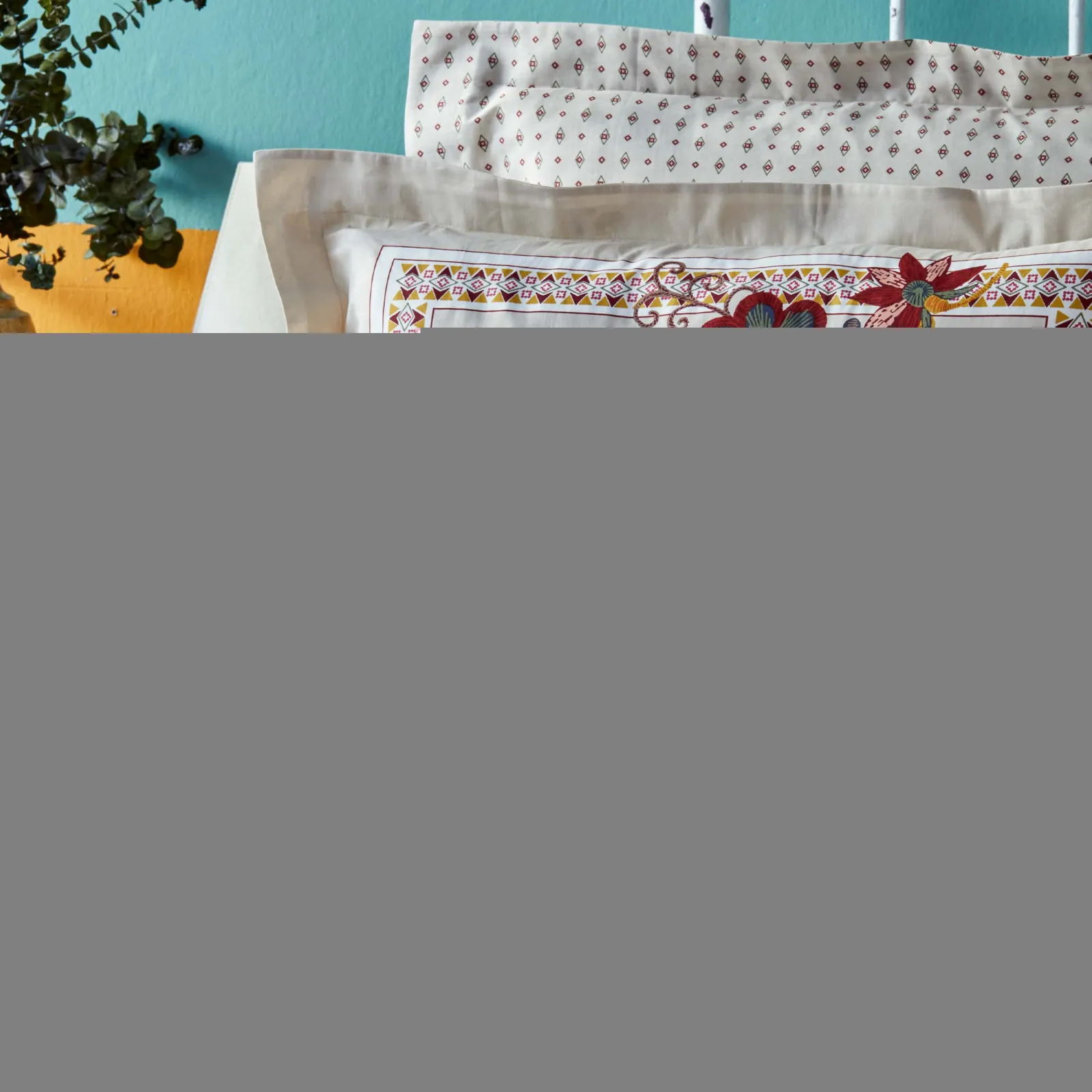 Karaca Home Tulio Claret Rot Doppeltes Bettbezugs-Set aus 100% Baumwolle – Bild 5