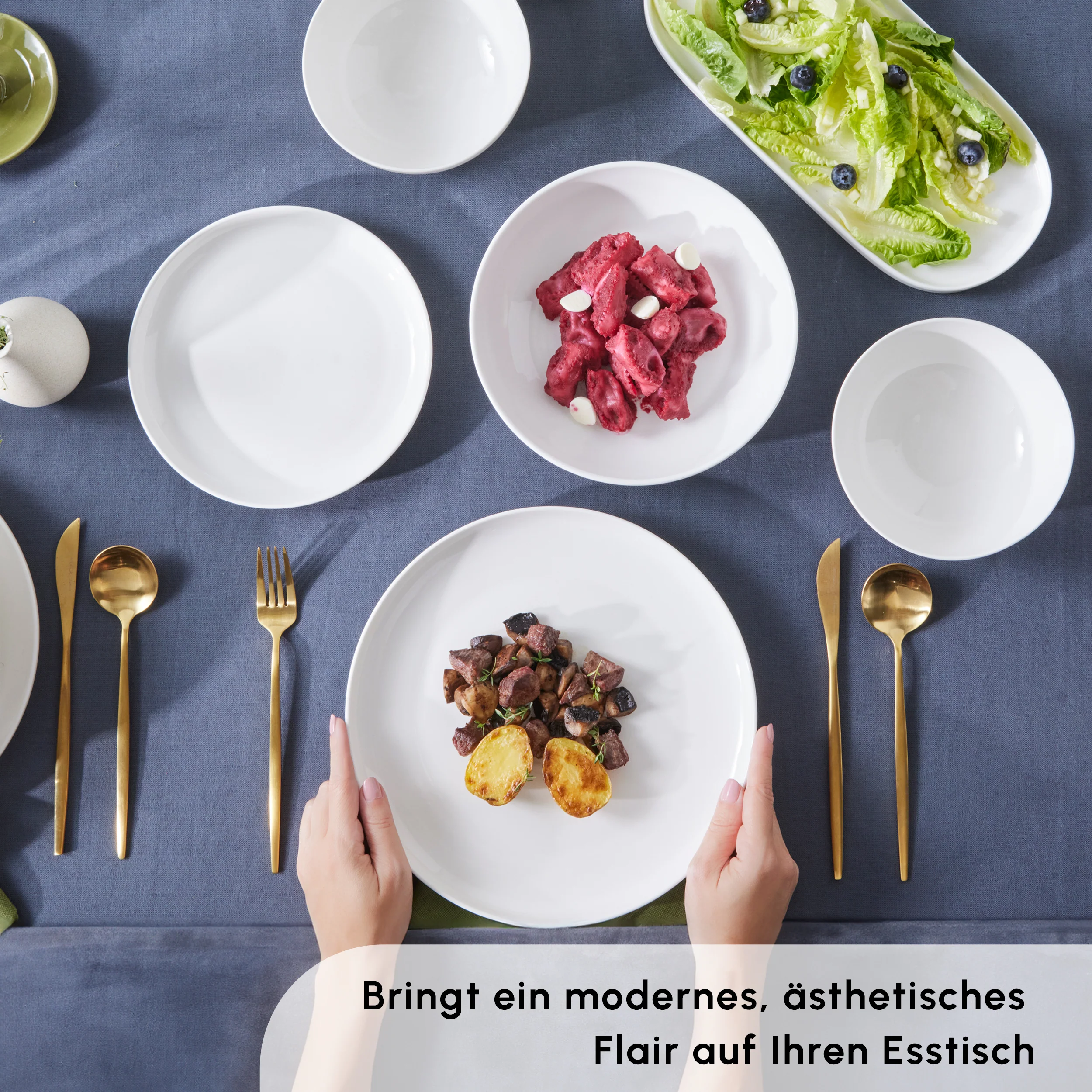 Karaca Streamline Favaro 53-Teiliges 12-Personen Geschirrset Weiß – Bild 5