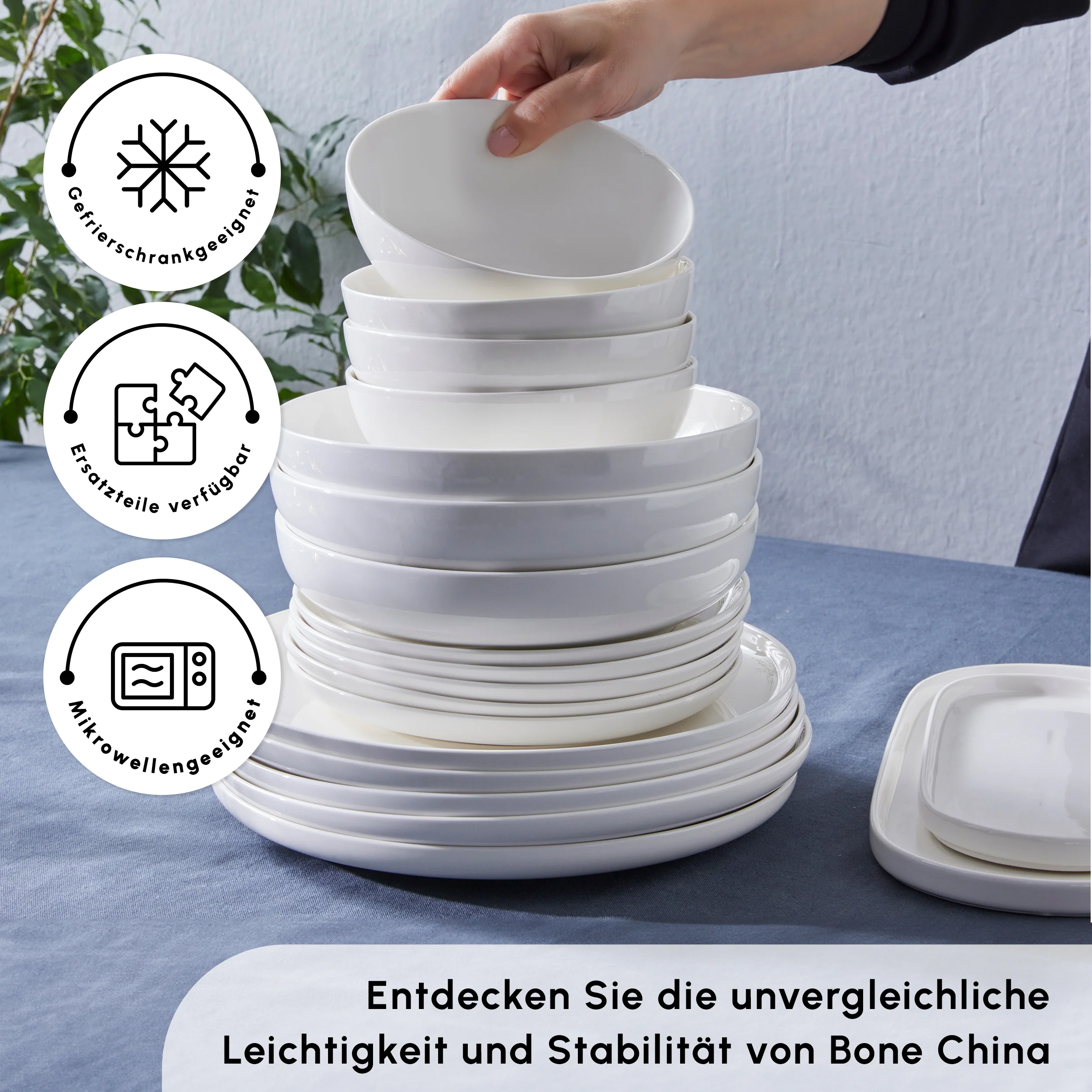 Karaca Streamline Favaro 53-Teiliges 12-Personen Geschirrset Weiß – Bild 6