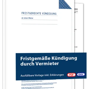 Fristgemäße Kündigung Mietvertrag durch Vermieter - Mustervorlage
