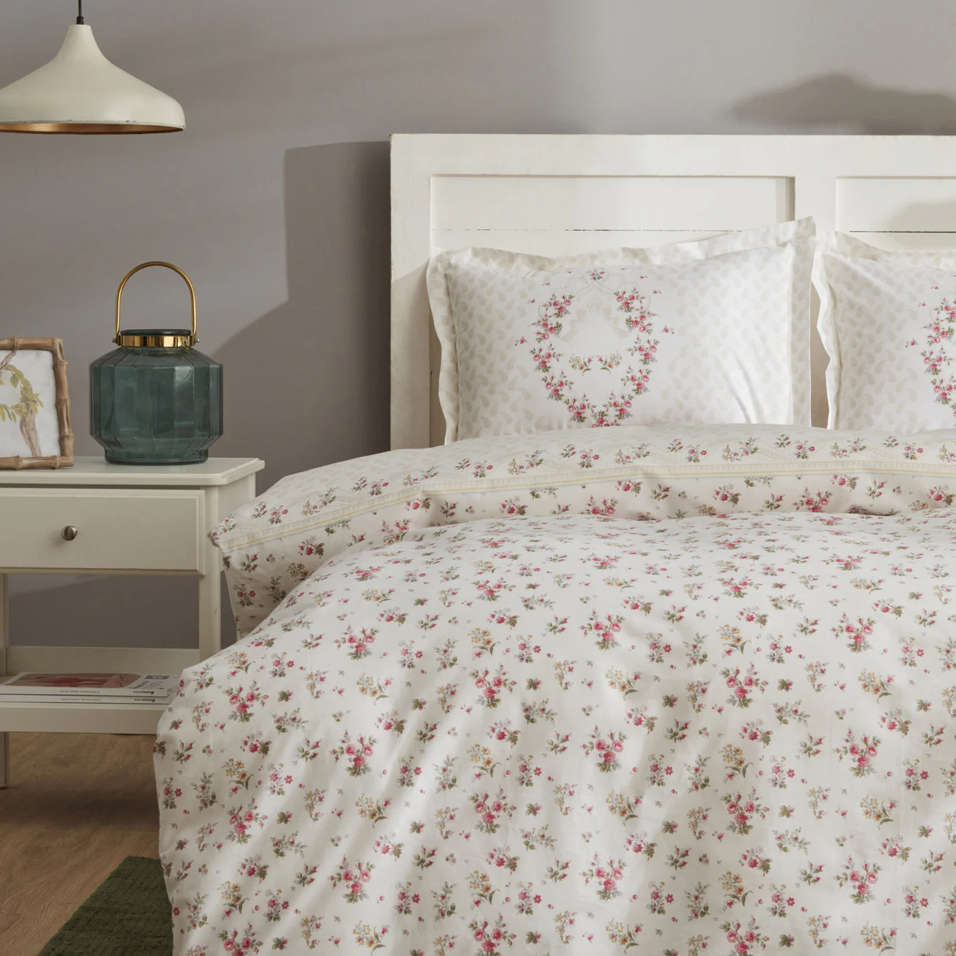 Karaca Home Sonya 100% Baumwolle Doppelbett Bettwäsche-Set Grün – Bild 4