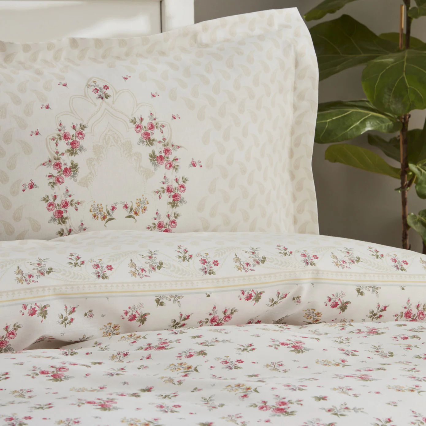 Karaca Home Sonya 100% Baumwolle Doppelbett Bettwäsche-Set Grün – Bild 3