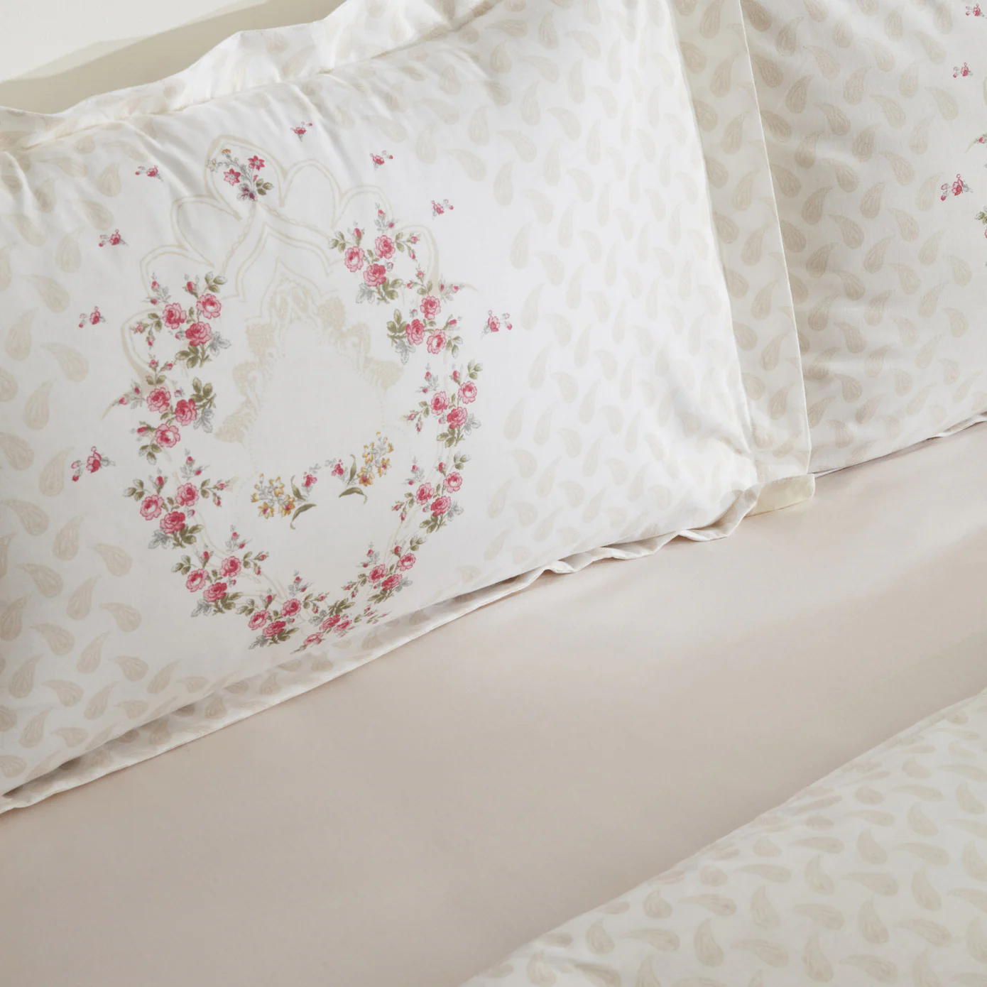 Karaca Home Sonya 100% Baumwolle Doppelbett Bettwäsche-Set Grün – Bild 6