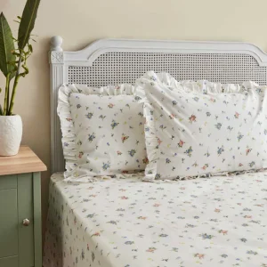 Karaca Home Mia 100% Baumwolle Rüschen Doppelbett Bettwäsche Set Blau (PP)