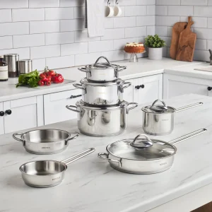 Karaca Ada, 12-Teiliges Stahl Topfset
