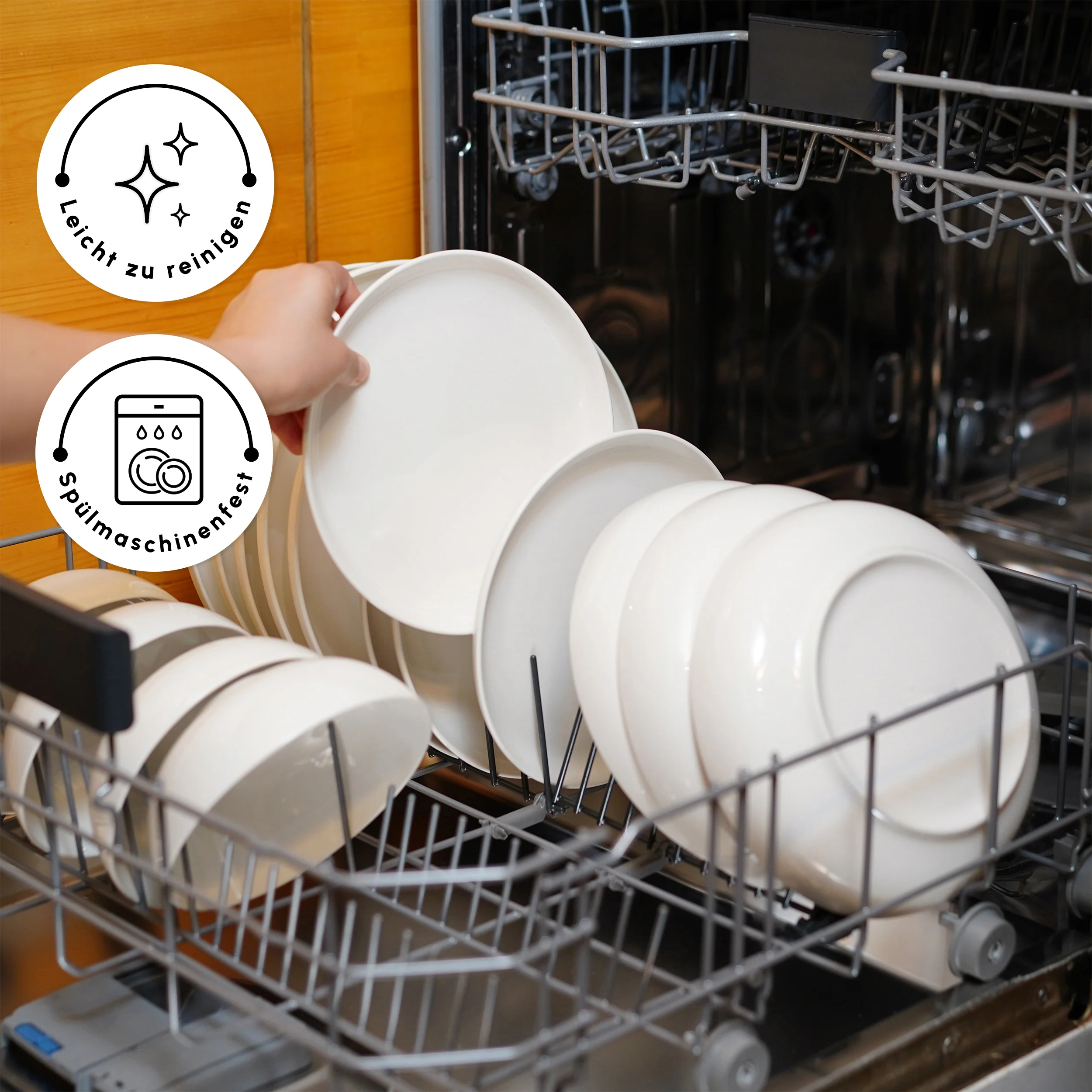 Karaca Streamline Favaro 53-Teiliges 12-Personen Geschirrset Weiß – Bild 9