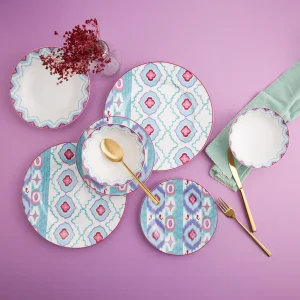 Karaca Chevron 24-teiliges Porzellan Tafelservice-Set für 6 Personen