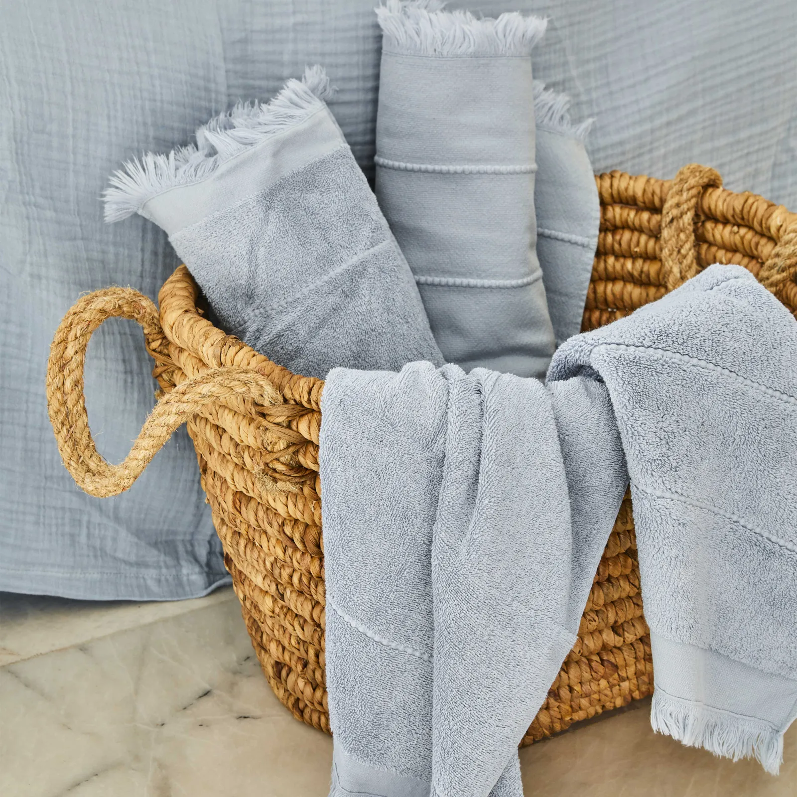 Karaca Home 4 Element Blau 100% Baumwolle Einzelbettdecke Wasser – Bild 6