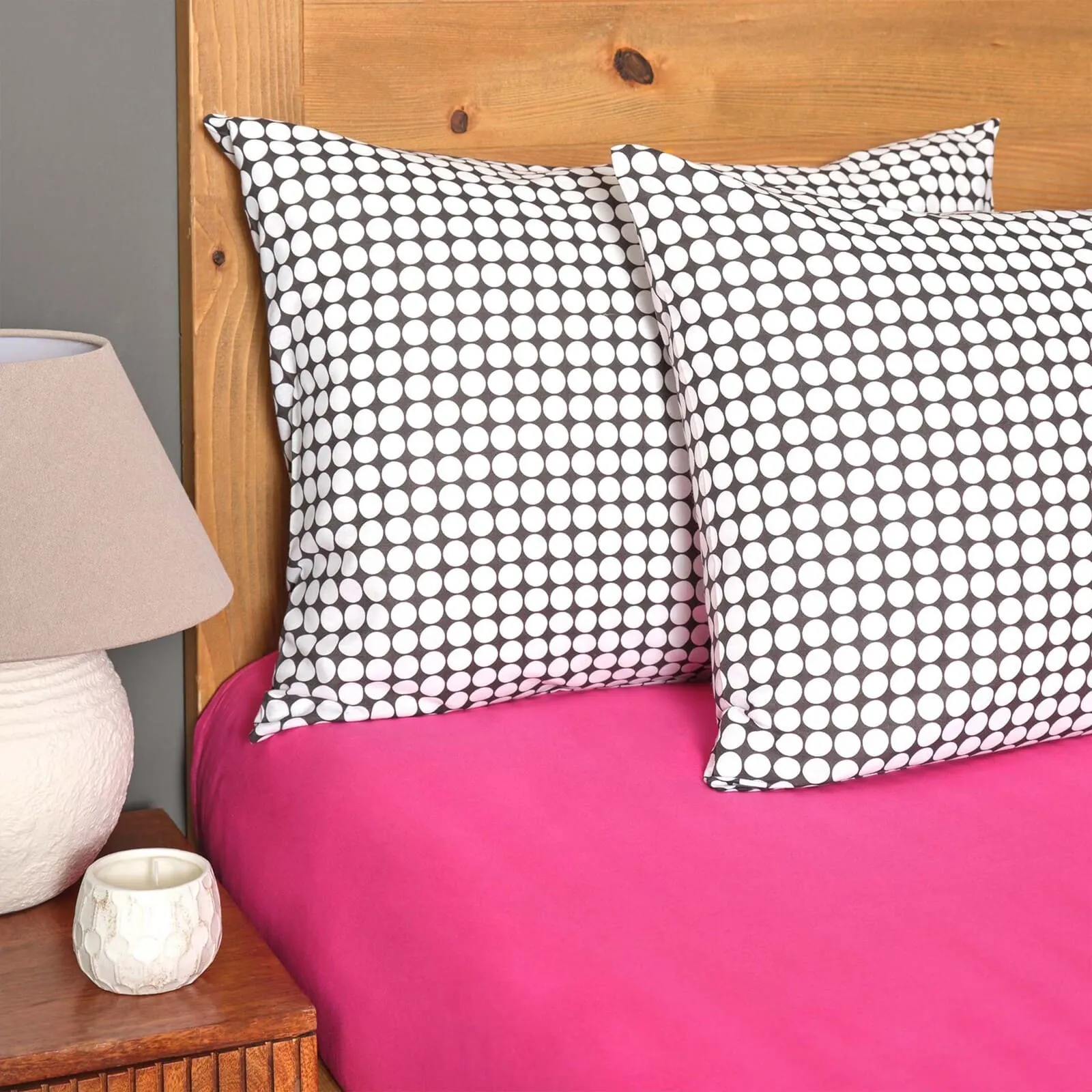 Sarah Anderson Ronie Fuchsia Schwarz 100% Baumwolle Doppel Spannbetttuch Set