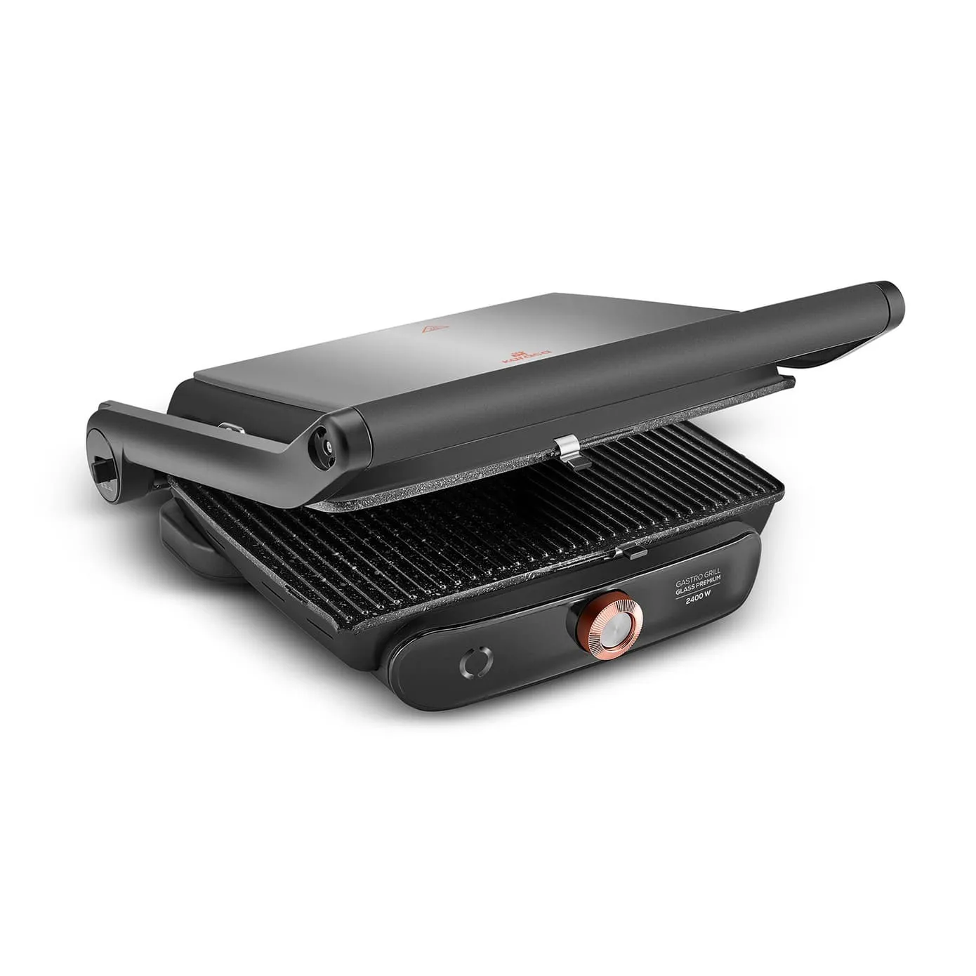 Karaca Gastro Grill Glas Premium 2400W Toaster und Grillmaschine Mattschwarz – Bild 2