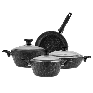 Cookplus Biogranit Dream 7-teiliges Kochgeschirr-Set Schwarz