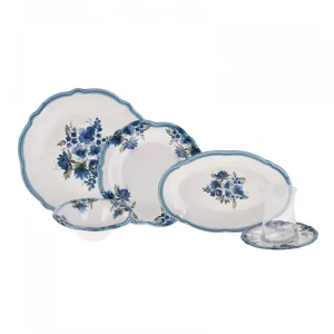 Karaca Nostalgia für 6 Personen Frühstücksset und Servierschalen, 26 Teilig