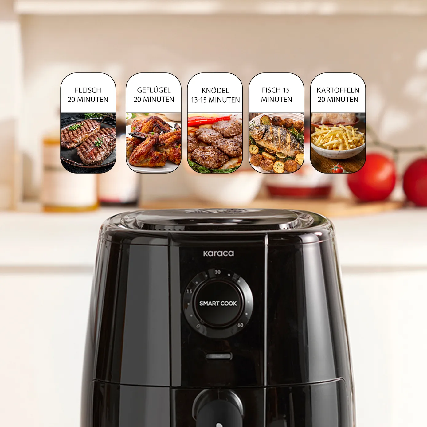 Karaca Smart Cook Airfryer, Schwarz – Bild 7