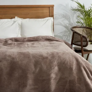 Karaca Home Saye Einzelne Doppelseitige Baumwolldecke, Mink Beige