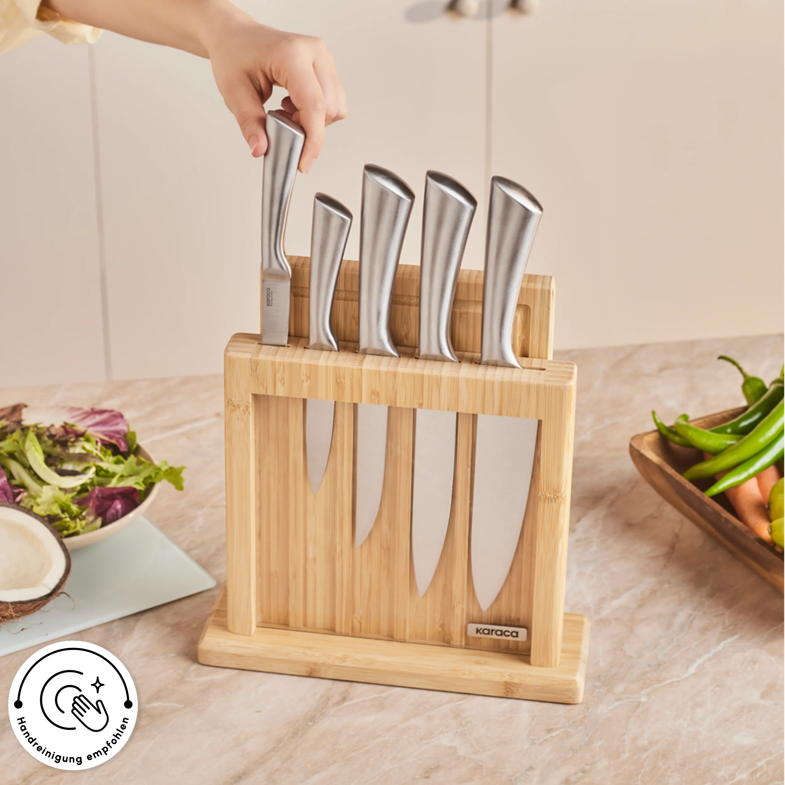 Karaca Vigor 7-teiliges Messerset und Schneidebrett – Bild 5