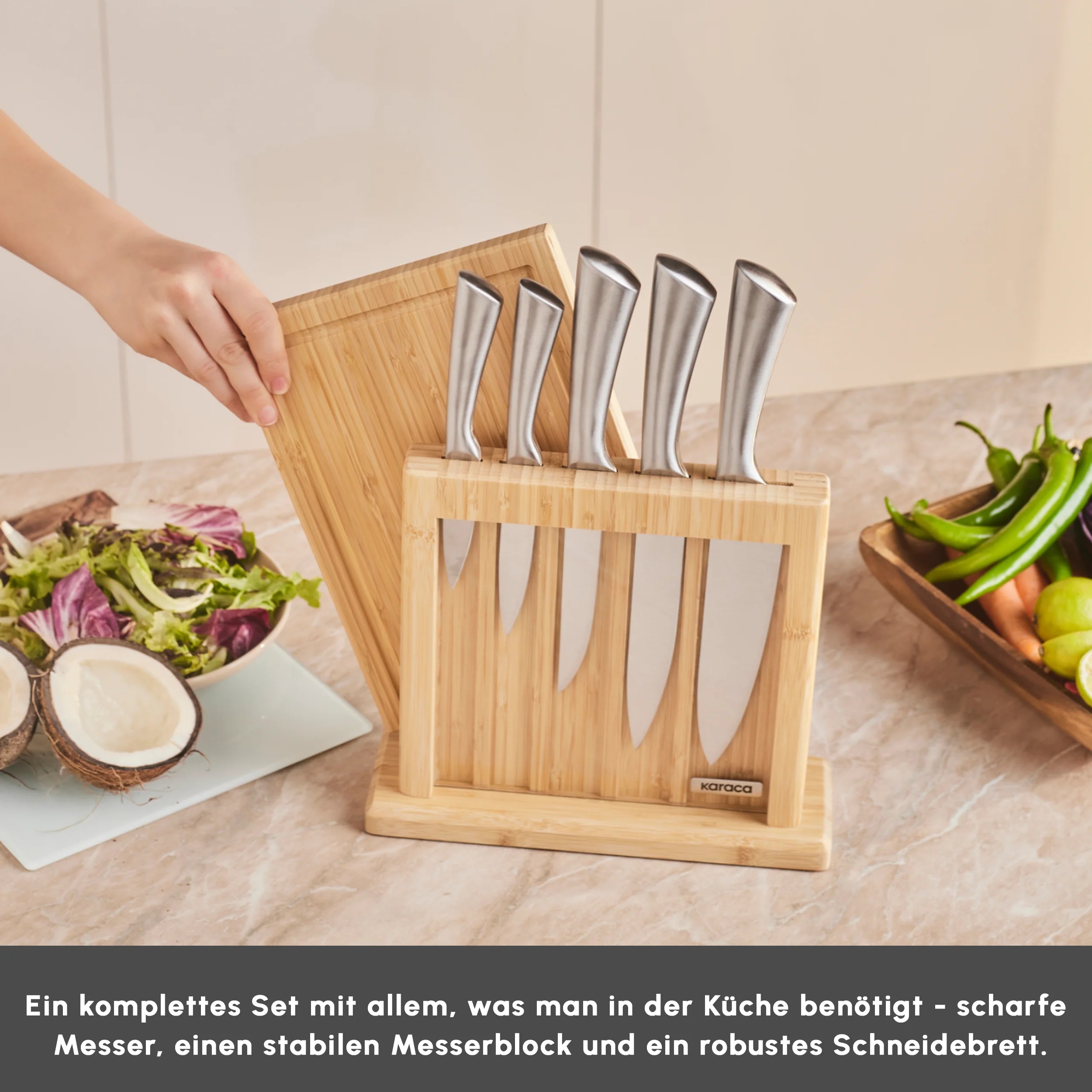 Karaca Vigor 7-teiliges Messerset und Schneidebrett – Bild 6