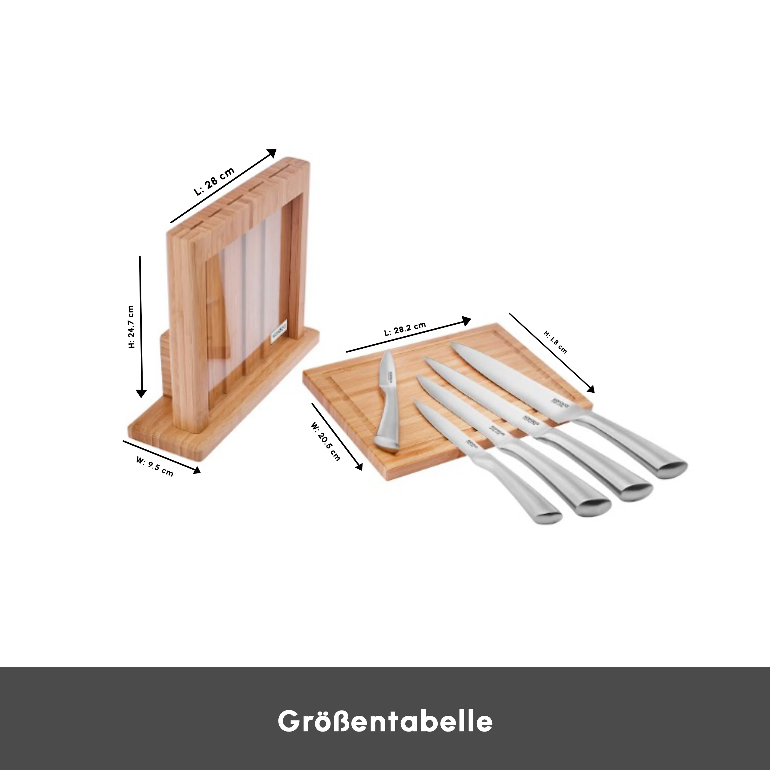 Karaca Vigor 7-teiliges Messerset und Schneidebrett – Bild 3