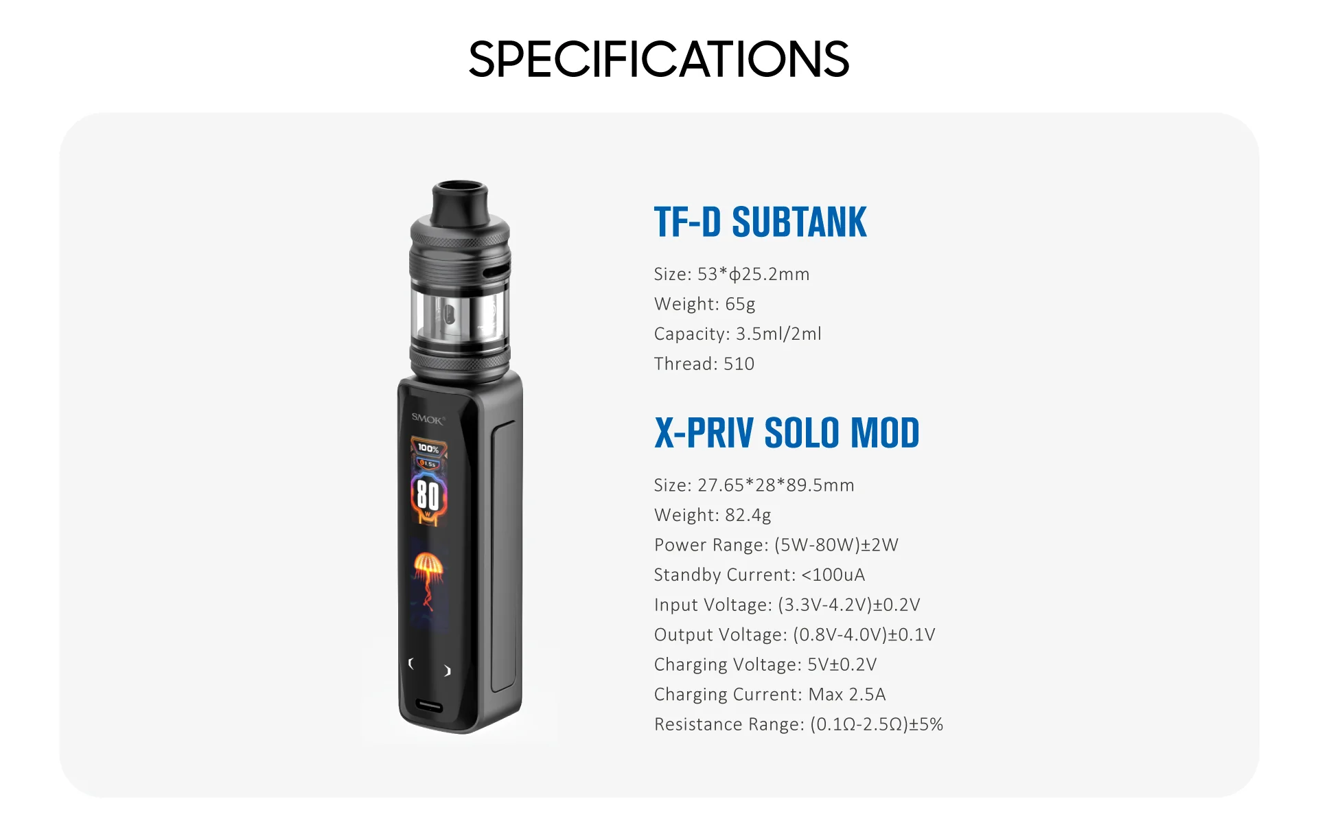 SMOK X-Priv Solo Kit 80W – Bild 9