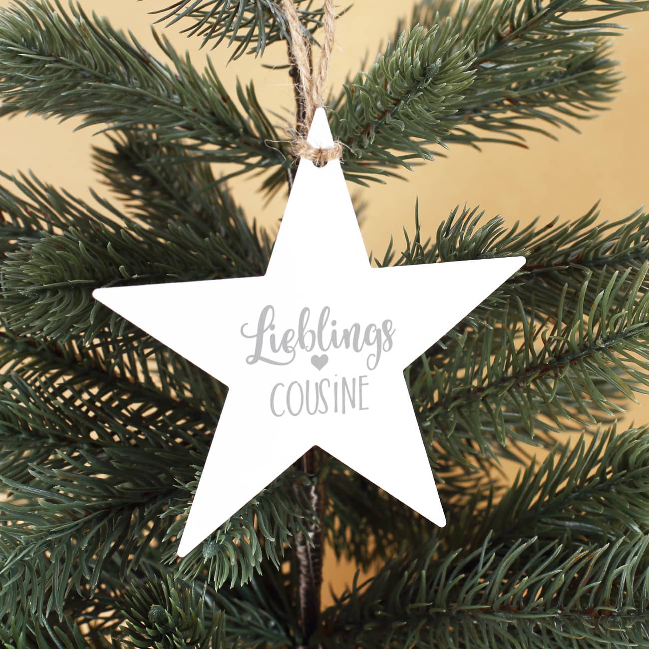 Metallanhänger in Sternform - Lieblings - mit Wunschaufdruck in rot oder weiß – Bild 6