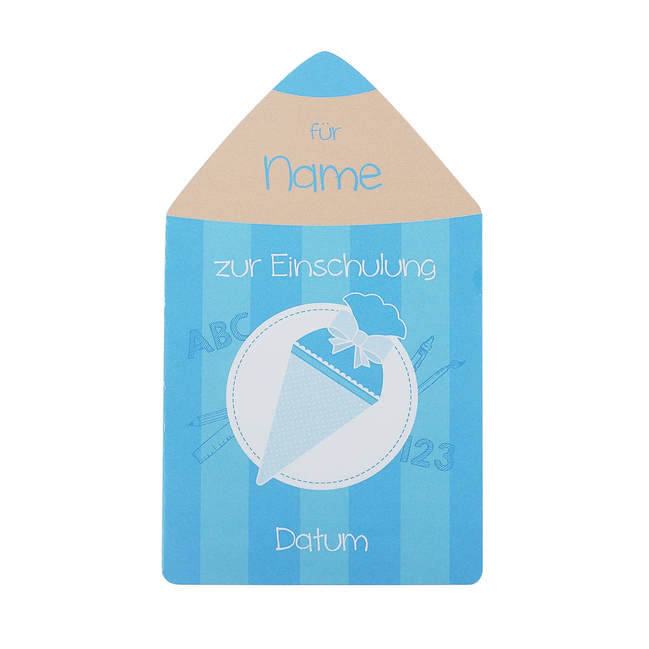 Karte zur Einschulung - Buntstift- mit Name und Datum – Bild 6