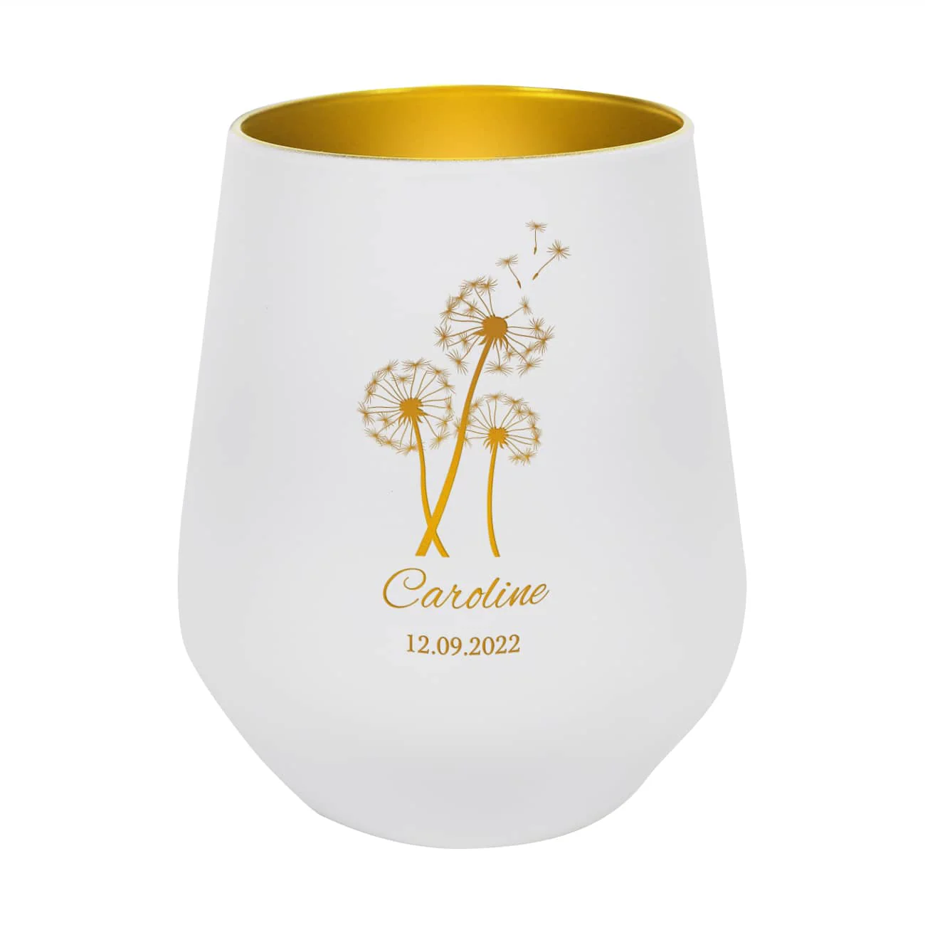 Trauerwindlicht mit Pusteblume, Name und Datum – Bild 6