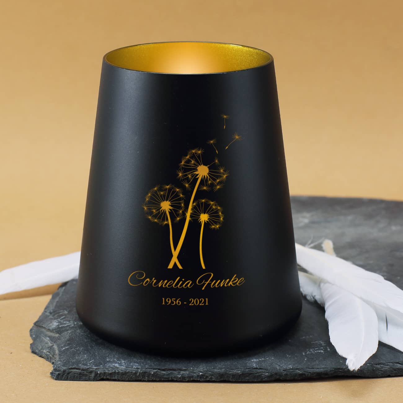 Trauerlicht mit Pusteblumen in schwarz oder weiss – Bild 4