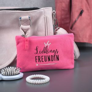 Pinke Tasche mit Aufdruck Lieblings...